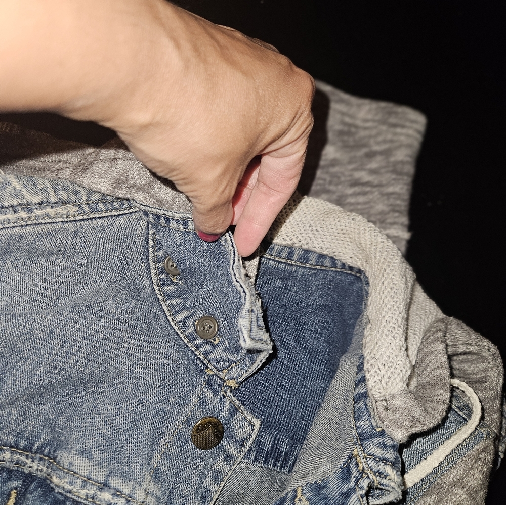 Denim distressed jacket